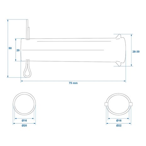 Axe pour roue jockey 35 mm x10 pieces