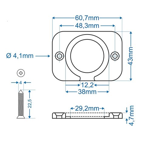 Cadre d'encastrement simple x10 pieces