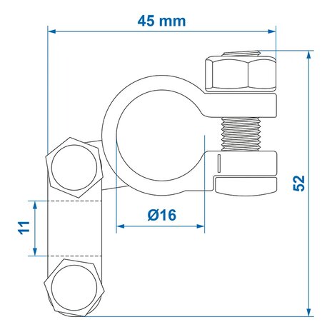 Borne de batterie (-) standard x5 pieces