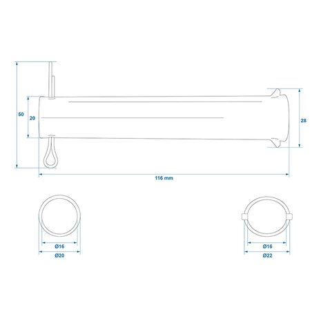 Axe pour roue jockey 48 mm x10 pieces