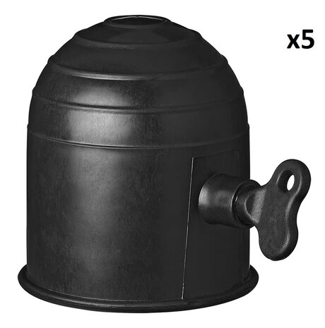 Capuchon de barre d'attelage noir avec serrure x5 pieces