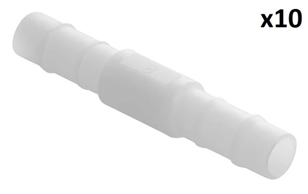 Raccord droit pour tuyau 8 mm x10 pieces