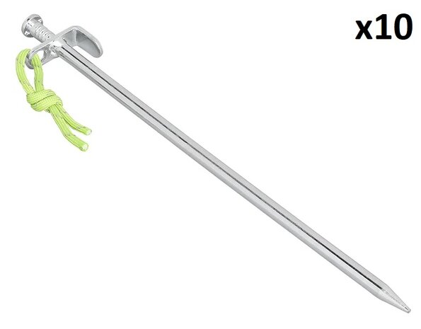 Piquet de sol 30 cm en acier galvanise avec crochet en L Heavy Duty x10 pieces