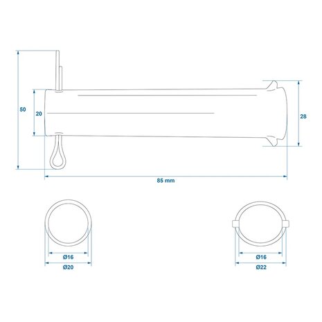 Axe pour roue jockey 48 mm x10 pieces