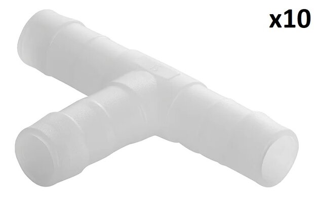 Raccord en T pour tuyau 12 mm x10 pieces