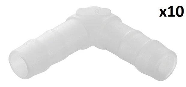 Raccord coude pour tuyau 8 mm x10 pieces
