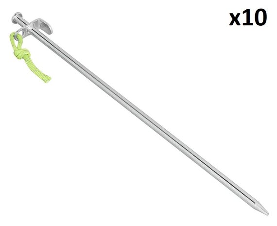 Piquet rocheux 40 cm en acier galvanise avec crochet en L – Lot de 10 pieces