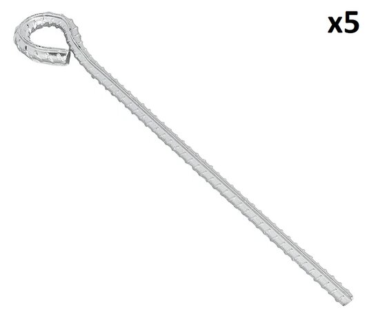 Piquet de tempete 30 cm en acier galvanise avec œillet x5 pieces