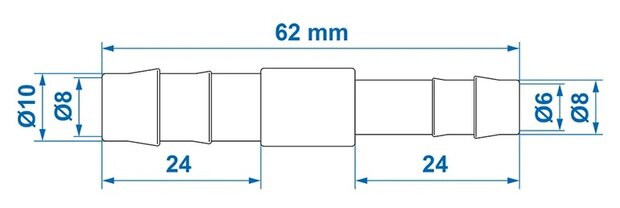 Raccord reducteur droit 10x8 mm x10 pieces