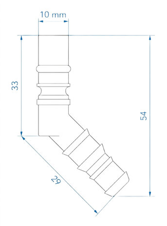 Raccord de tuyau avec joint torique pour tuyaux 10/12 mm rouge x5 pieces
