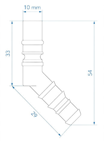 Raccord de tuyau avec joint torique pour tuyaux 10/12 mm bleu x5 pieces