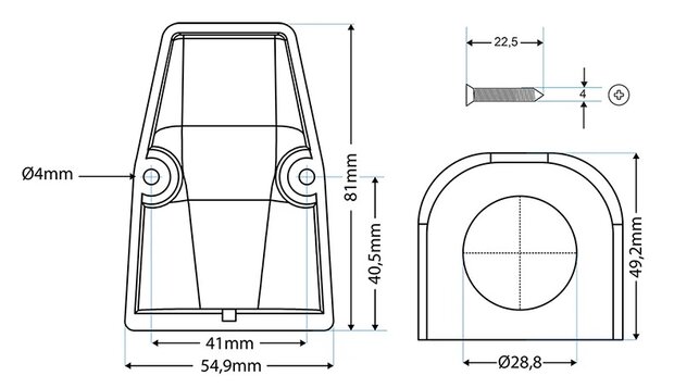 Cadre de montage en saillie simple x5 pieces