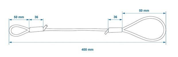 Cable de rupture 40 cm avec boucles x5 pieces