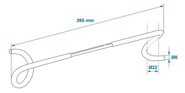 Crochet de suspension double face pour mat de tente 26,5 cm