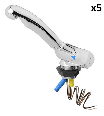 Robinet eau froide Keramik Style 12V diametre 33 mm chrome x5 pieces
