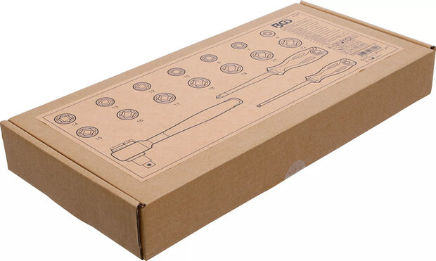 Jeu de douilles VDE et tournevis 10 mm (3/8) 17 pcs