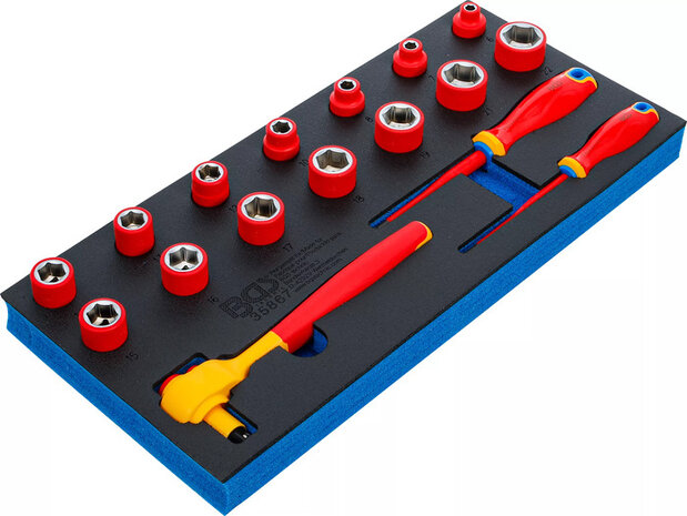 Jeu de douilles VDE et tournevis 10 mm (3/8) 17 pcs