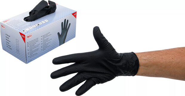 Boite de gants jetables nitrile avec adherence supplementaire taille XL 100 pcs