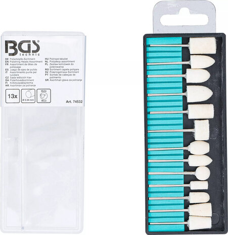 Assortiment de tetes de polissage 13 pieces