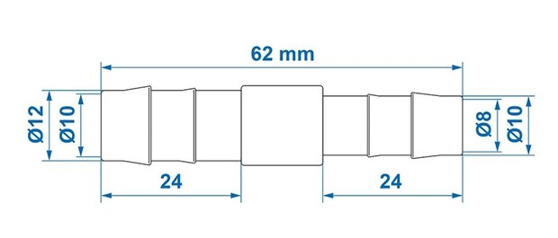 Raccord reducteur droit 12x10 mm x10 pieces
