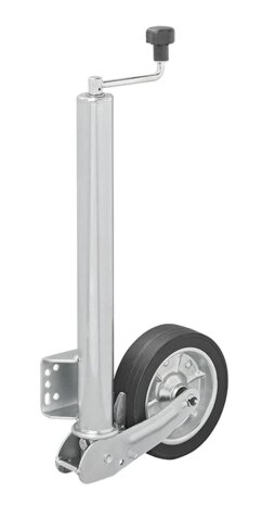 Roue jockey 570/60 mm avec jante metallique large et pneu en caoutchouc 220 x 65 mm, repliable 300 kg