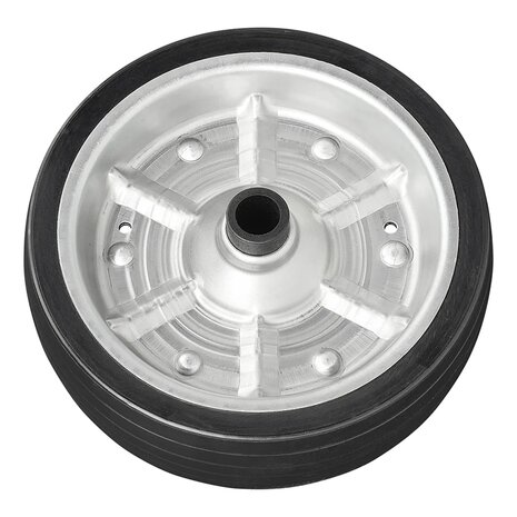 Bande de roue jockey avec grande jante metallique et pneu en caoutchouc 220 x 65 mm, 500 kg