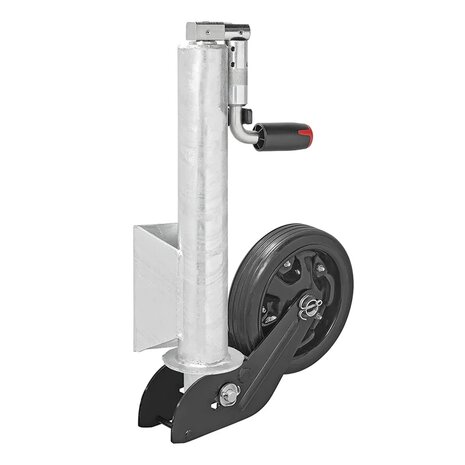 Roue jockey 73 mm jante metal avec bandage caoutchouc 260 x 65 mm repliable