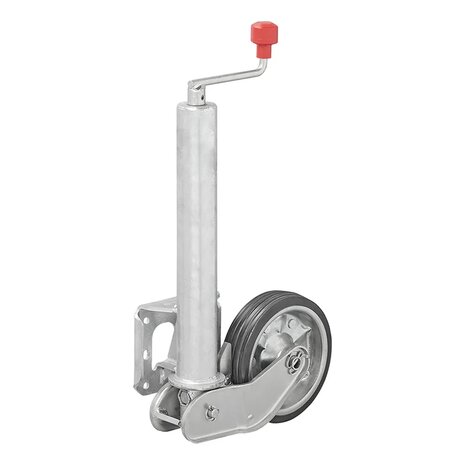 Roue jockey 60 mm jante metal avec bandage caoutchouc 200 x 50 mm repliable