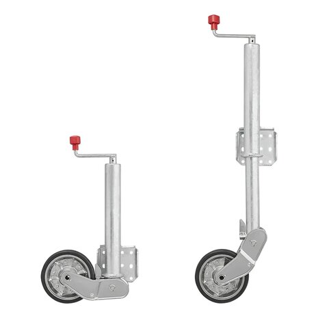Roue jockey 60 mm jante metal avec bandage caoutchouc 200 x 50 mm repliable