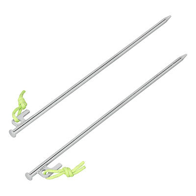 Piquet de roche 40 cm en acier galvanise avec crochet en P Heavy Duty – set de 6 pieces