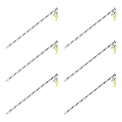 Piquet de roche 40 cm en acier galvanise avec crochet en P Heavy Duty – set de 6 pieces