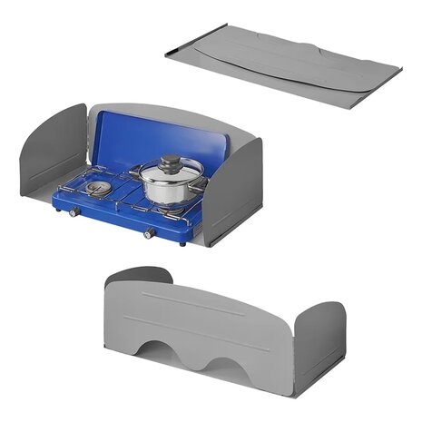 Paravent de cuisson 3 pieces en acier pliable avec plaque de base 63 x 30,5 x 25 cm