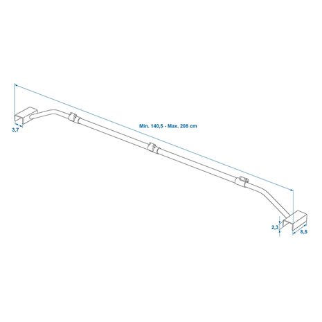 Arceau en metal extensible 152–220 cm pour bache de remorque