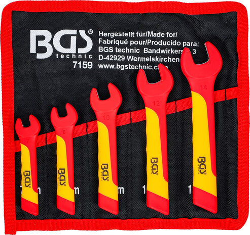 5-pieces VDE Open End Spanner Set, 7-14 mm
