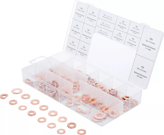 Assortiment de joints en cuivre pour injecteur 150 pieces