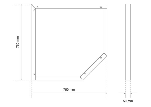 Sous-structure pour tiroirs et armoires d’atelier reglable en hauteur element de coin