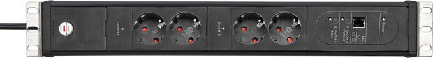 Multiprise 2 prises noire 3 m H05VV-F 3G1,5 format 19