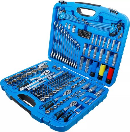 Jeu de douilles Gear Lock 6,3 mm (1/4) / 10 mm (3/8) / 12,5 mm (1/2) 218 pieces