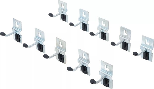 Jeu de crochets simples 40 mm pour systeme mural 10 pcs