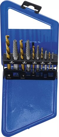 Jeu dextracteurs de vis & forets a gauche HSS traitement au nitrure de titane 2 - 7,5 mm 10 pieces
