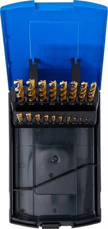 Jeu de forets HSS-G traitement au nitrure de titane 1 - 10 mm 19 pieces