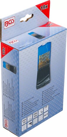 Jeu de forets HSS-G traitement au nitrure de titane 1 - 10 mm 19 pieces