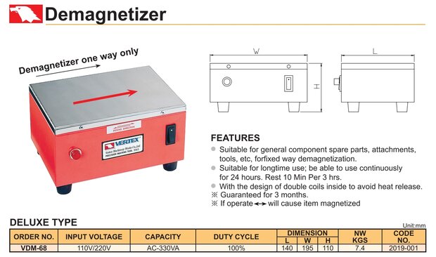 Demagnetiseur 1,5A