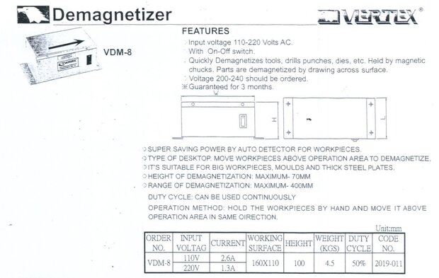 Demagnetiseur 1,3A