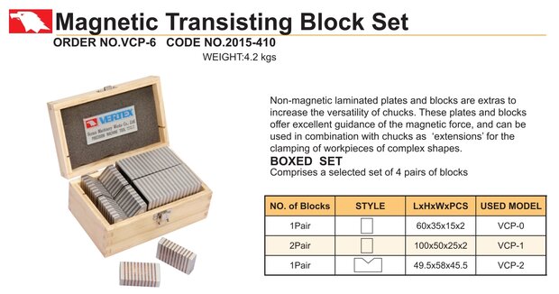 Jeu de blocs magnetiques de positionnement 8 pieces