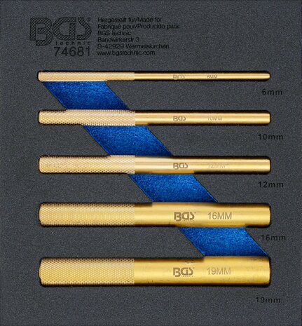 Jeu de poincons en laiton 6 - 19 mm 5 pcs