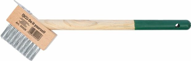 Brosse metallique a joints pour mauvaises herbes manche court avec grattoir 300 mm