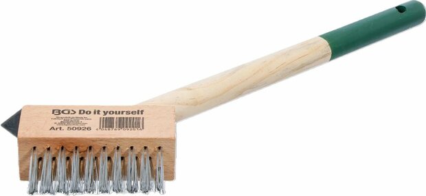 Brosse metallique a joints pour mauvaises herbes manche court avec grattoir 300 mm