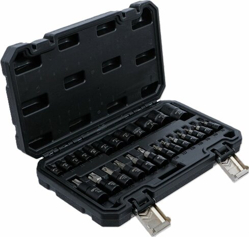 Jeu de douilles a embouts / de cle a douille (1/4), (3/8), (1/2) Profil E/profil T (pour Torx)/Profil E 25 pieces