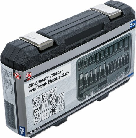 Jeu de douilles a embouts / de cle a douille (1/4), (3/8), (1/2) Profil E/profil T (pour Torx)/Profil E 25 pieces